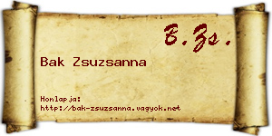 Bak Zsuzsanna névjegykártya